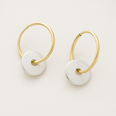 Gold Plated Hoops and Silver Plated Earrings