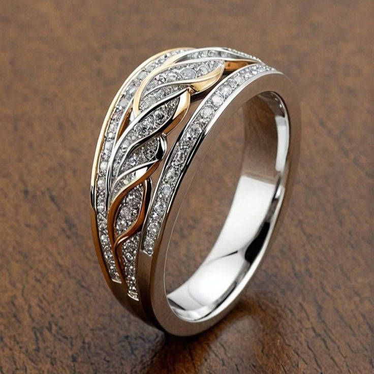 Braided Bright Gold & Silver Ring