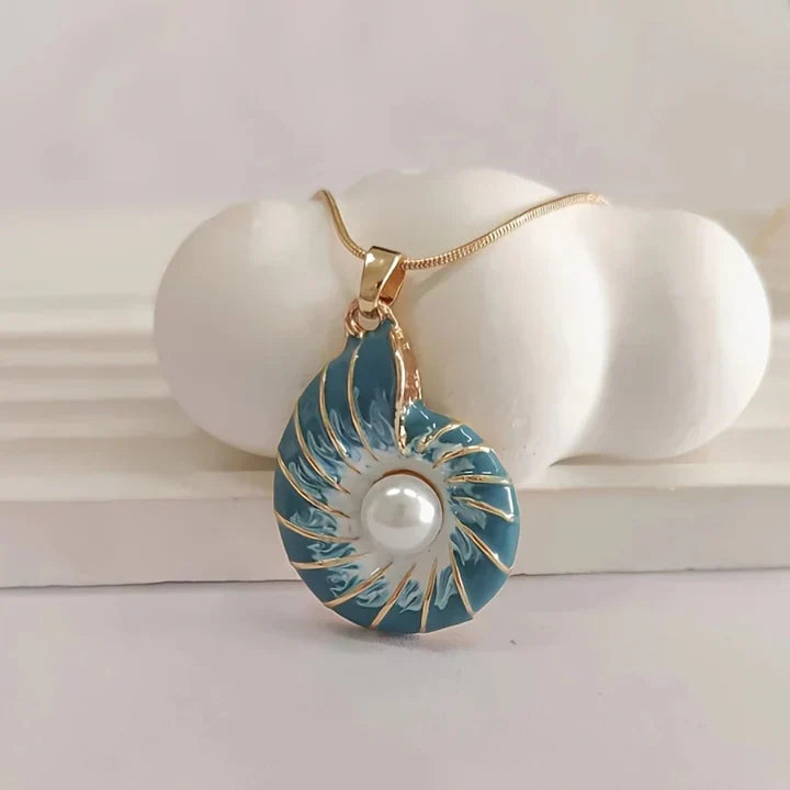 Pearl Blue Shell Necklace